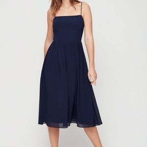 Navy Sheer Twirl Dress | Aritzia Babaton